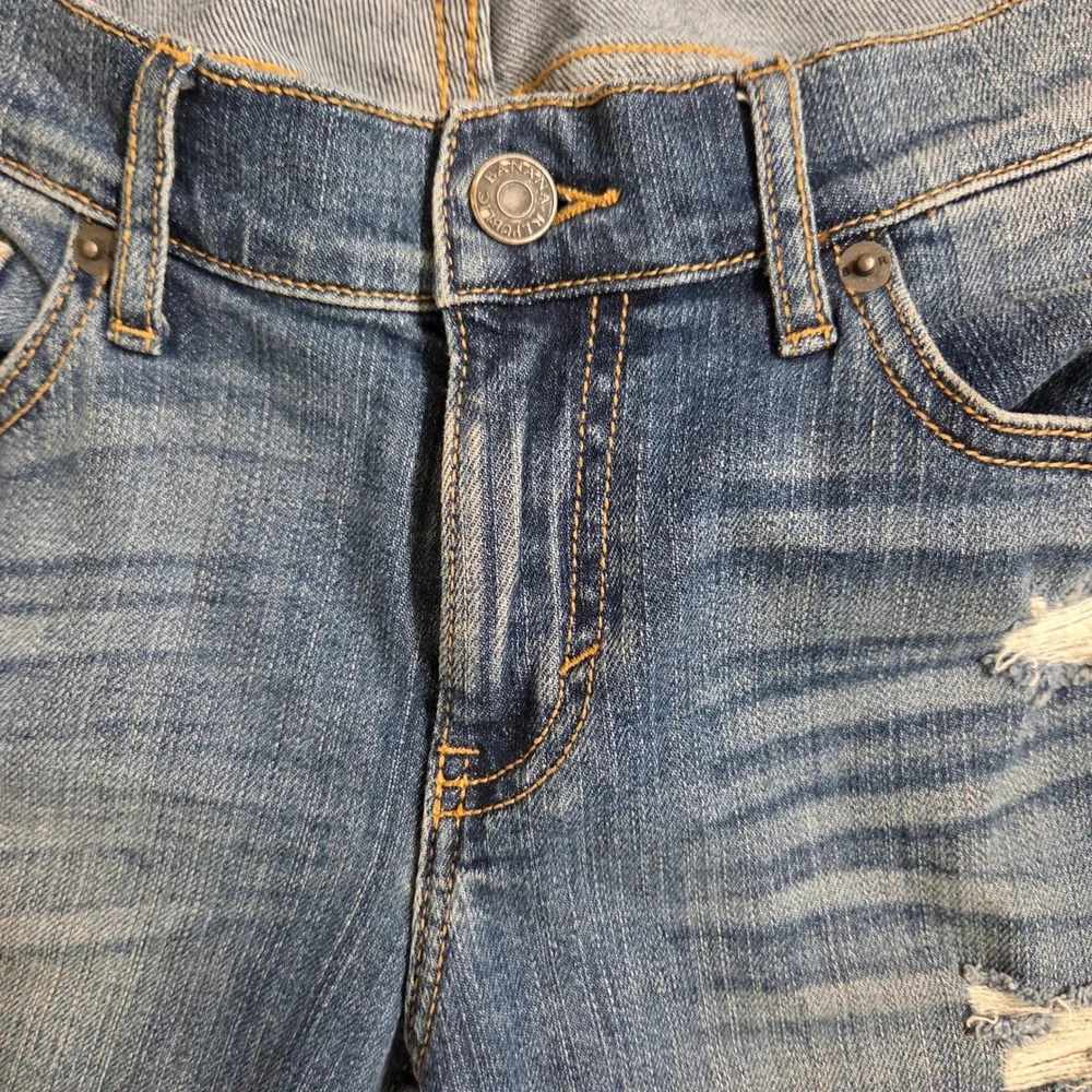 Banana Republic Girlfriend Jeans Medium Wash Distressed Ripped Size‎ 26 2